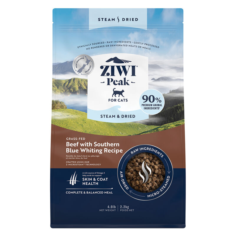 ZIWI, Peak Steam & Dried Beef with Southern Blue Whiting Cat Food image number null